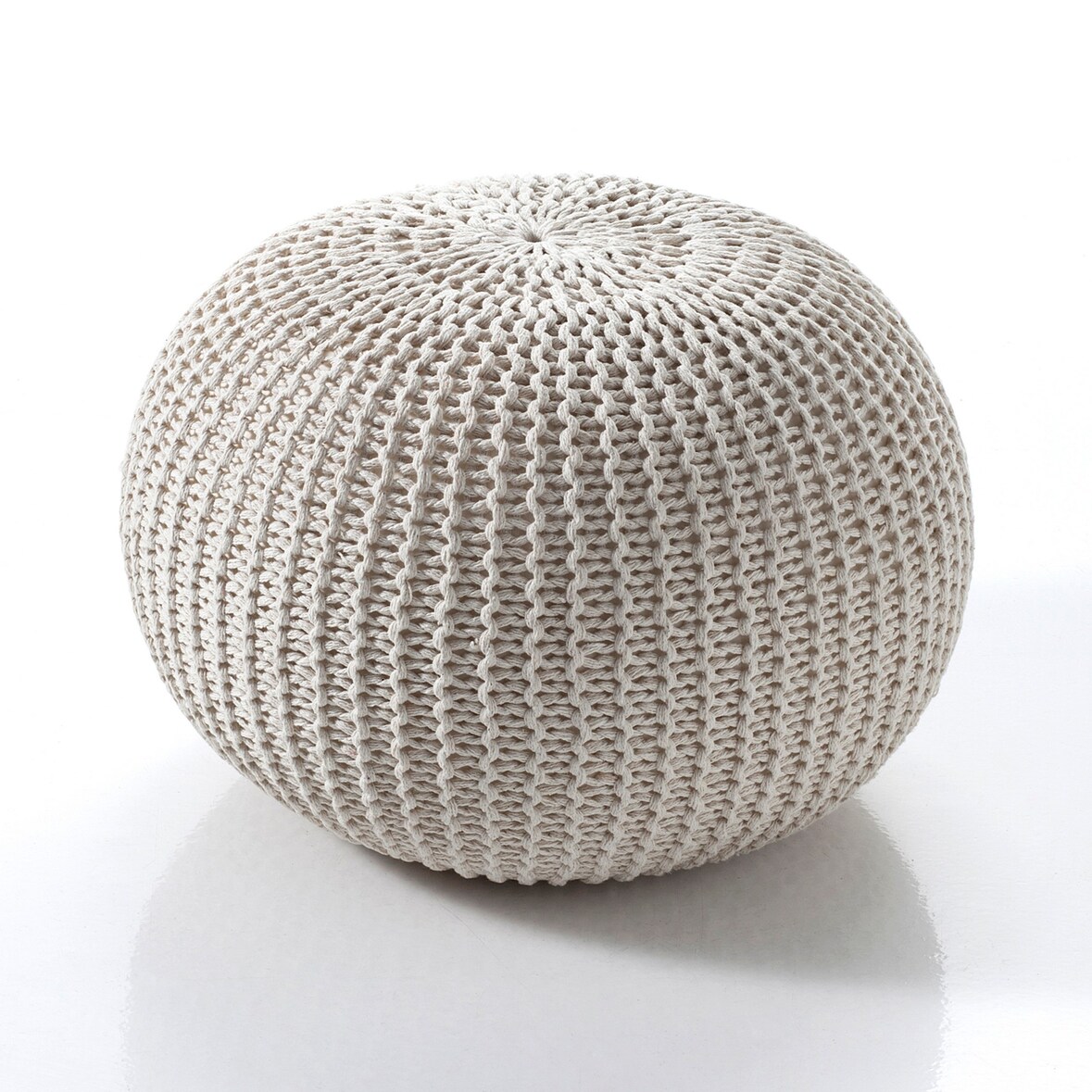 Oreste Luchetta Pouf URCHIN CREAM 100% cotone L.50 x P.50 x H.35 cm colore panna
