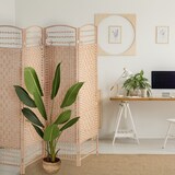thumbnail of Relaxdays Paravent, 4-teilig, Raumtrenner faltbar, HxB 180x180 cm, Trennwand für innen, Papierseil, Bambusstreben, natur