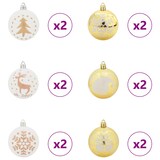 thumbnail of vidaXL Weihnachtskugel-Set 40 pcs Weiß und Gold Kunststoff