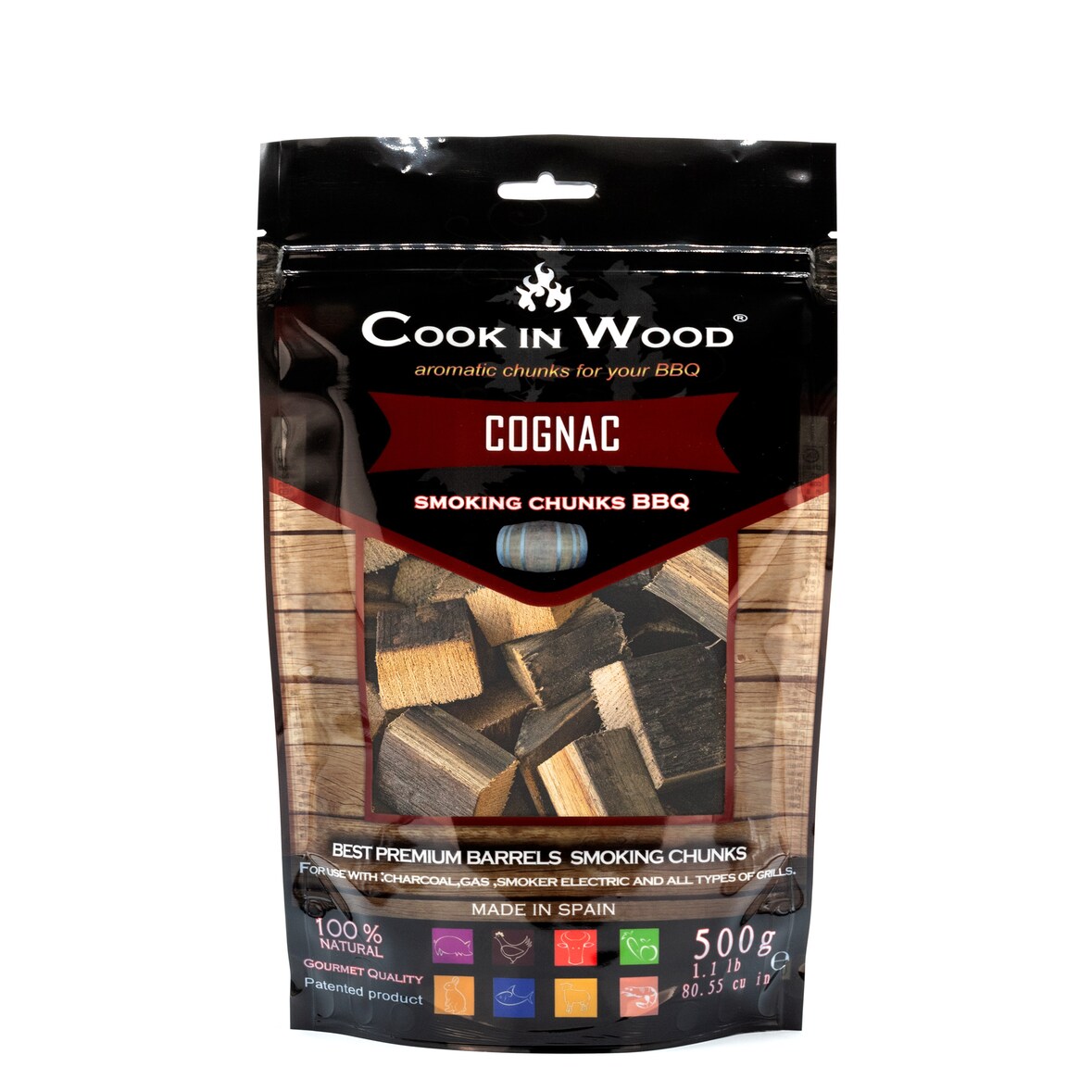 ⭐ Chunks Ahumado Barrica de Roble de Cognac Cook In Wood 0,5 kg – Sabor Gourmet ⭐