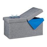 thumbnail of Relaxdays Sitzbank, mit Stauraum, faltbar, gepolstert, klappbarer Deckel, Flur, Schlafzimmer, Truhenbank, dunkelgrau