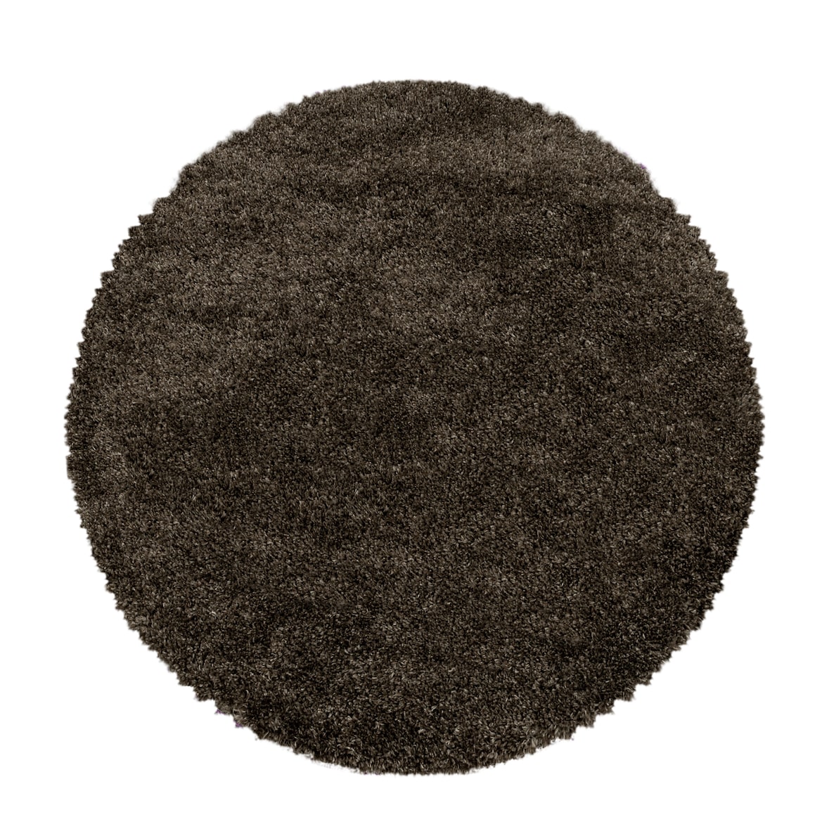Carpetsale24 Shaggy Hochflor Teppich Braun 200 cm Rund Extra Weich & Waschbar - Jute Rückseite, Einfarbig & Flauschig für Wohnzimmer & Schlafzimmer