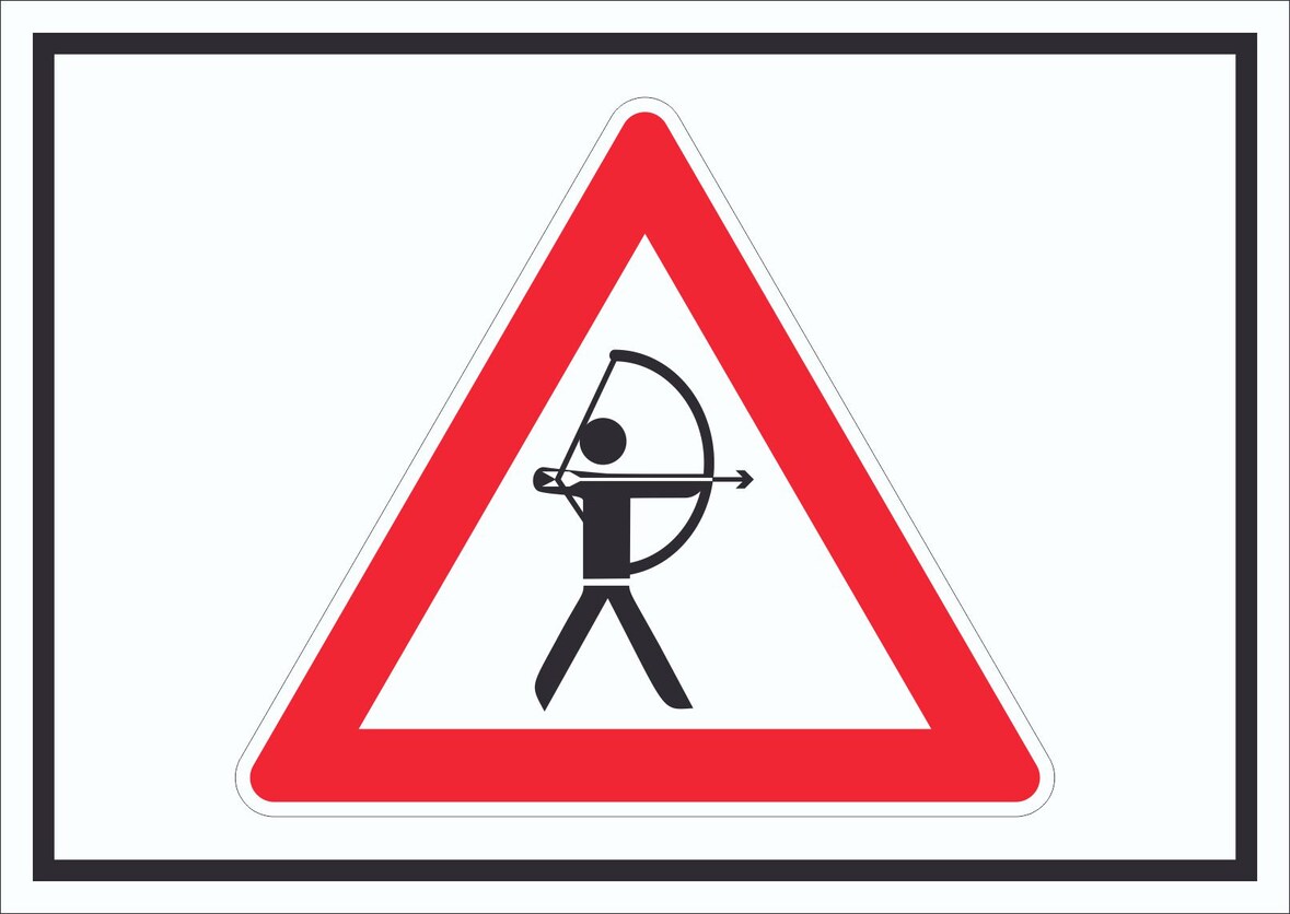 Achtung Bogenschießen Schild Symbol A0 (841x1189mm)