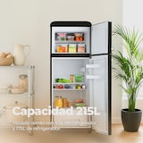 thumbnail of EVVO Frigorífico 2 puertas F45 Retro Negro, refrigerador 170 litros, congelador 45 litros, Crisper Zone