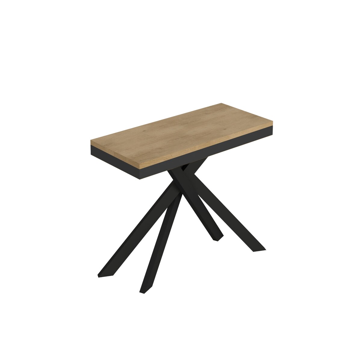 Consolle allungabile 90x40/196 cm Saki Small Evolution quercia natura telaio antracite