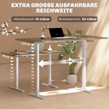 thumbnail of Elektrisches Schreibtischgestell Weiß 118x130x45 cm mit 2 Motoren, LED Anzeige, 3 Speicherplätzen, Kollisionsschutz, leise, pulverbeschichteter Stahl
