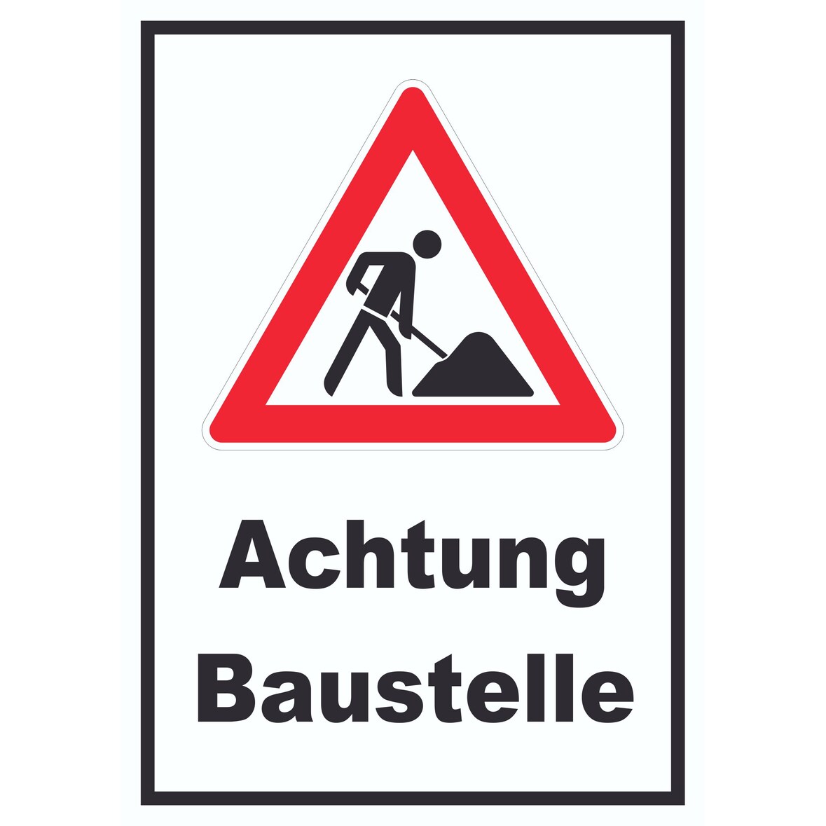 Achtung Baustelle Schild Arbeitsstelle A2 Rückseite selbstklebend