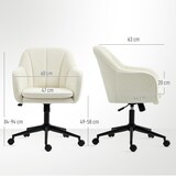 thumbnail of Bürostuhl Drehstuhl Stoff Samtoptik Beige 63x60x94 cm höhenverstellbar 49 bis 58 cm mit Wippfunktion 360 Grad und Rollen
