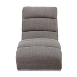 thumbnail of SalesFever Chaiselongue | mit Quersteppung | Bezug Strukturstoff | Metallfüße aus Chrom | B 60 x T 170 x H 82 cm | grau