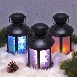 thumbnail of LED Laterne weiße Sternenmuster Hologramm Sterneneffekt Dekolaterne 22cm schwarz