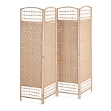 thumbnail of Relaxdays Paravent, 4-teilig, Raumtrenner faltbar, HxB 180x180 cm, Trennwand für innen, Papierseil, Bambusstreben, natur