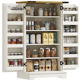 thumbnail of HOMCOM armario despensa cocina armario de cocina con 2 puertas y 16 estantes alacena rústica con estante ajustable 60x40x104 cm crema