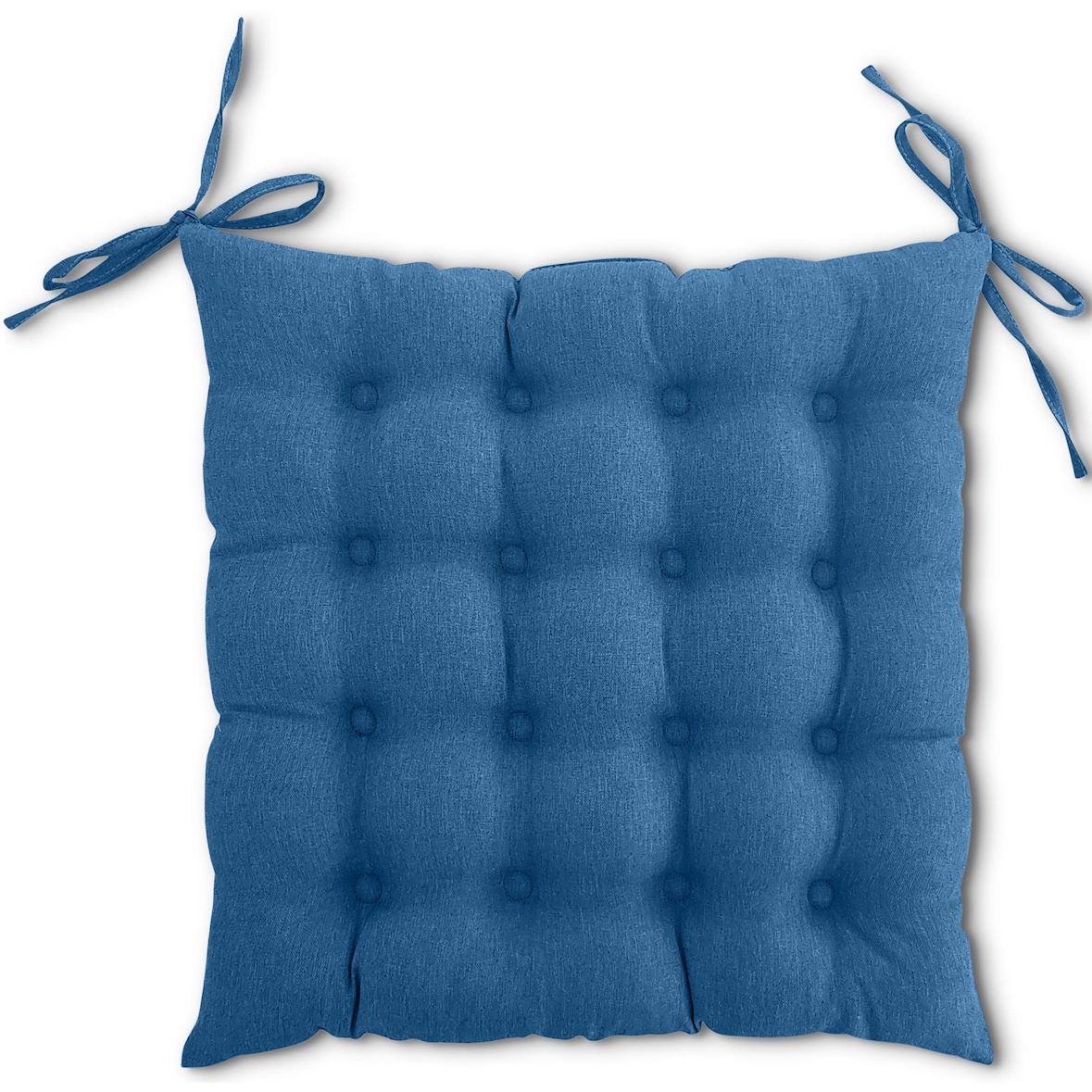 Sitzkissen Stuhlkissen 40x40 OEKO-TEX  - türkis blau Sitzauflage Bank Polster Sitzpolster mit Bändern / Schleife, Indoor / Outdoor