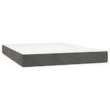 thumbnail of Décoshop26 - Cadre de lit LED avec sommier tête de lit matelas surmatelas 140x190 cm tissu velours gris foncé TDL0207714