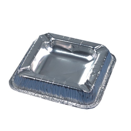 100 Einweg-Aschenbecher, ALUMINIUM 12,6 x 12,6 x 2,2 cm