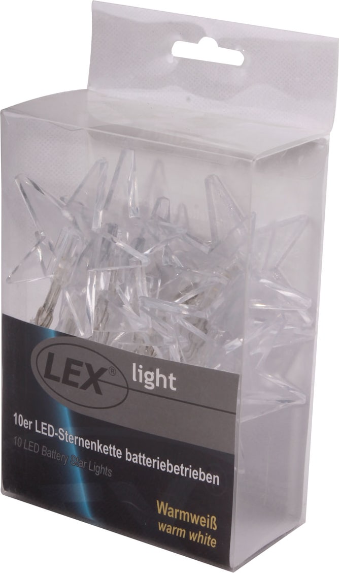 10er LED Sterne Lichterkette Set Batteriekette Beleuchtung Deko warmweiß