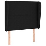 thumbnail of vidaXL Kopfteil mit Ohren Schwarz 103x23x118/128 cm Stoff
