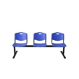 thumbnail of Bancada Pozohondo 3 plazas con asiento en plástico inyectado azul