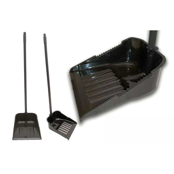 Recogedor de 21 cm fabricado en polipropileno negro,con palo negro Altura del recogedor con el palo 78 cm. Modelo: REP903