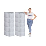 thumbnail of PROREGAL SparSet 10x Eurobox NextGen Economy mit Auflagedeckel & 4x Verschlüsse Grün, Griffe zu, HxBxT 32x40x60cm, 65L, Eurobehälter, Box