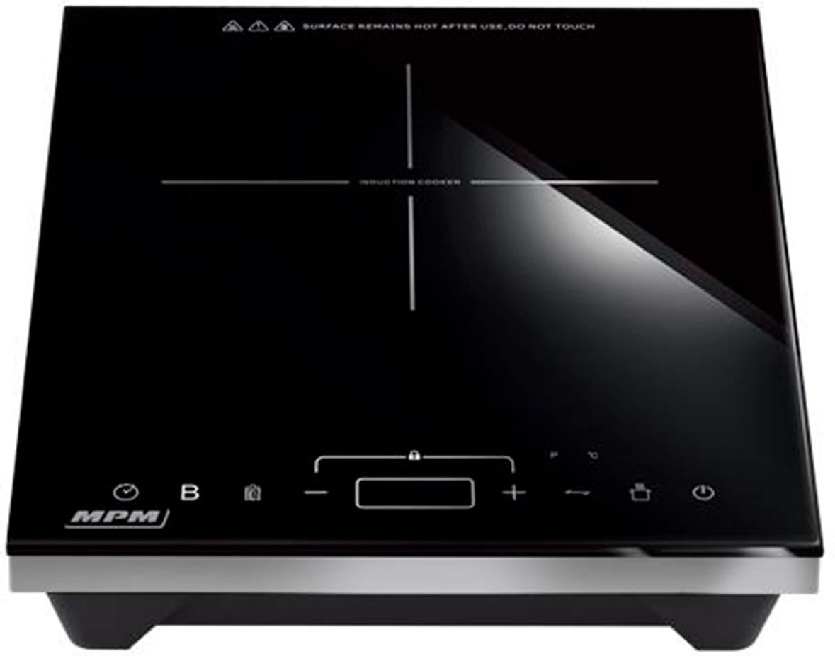 MPM MKE-14 Placa de Inducción Sobremesa Portátil, Superficie de Cristal, Control Táctil, Temperatura Regulable de 60 a 240°C, 1800W