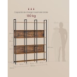thumbnail of Helloshop26 - Libreria a 6 ripiani 24 x 31,8 x 175 cm struttura in acciaio per soggiorno corridoio ufficio stile industriale 12_0004270
