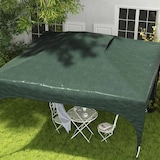 thumbnail of Carpa plegable 3x3 m cenador de jardín con altura ajustable 1 pared lateral impermeable 4 bolsas de arena y bolsa de transporte verde