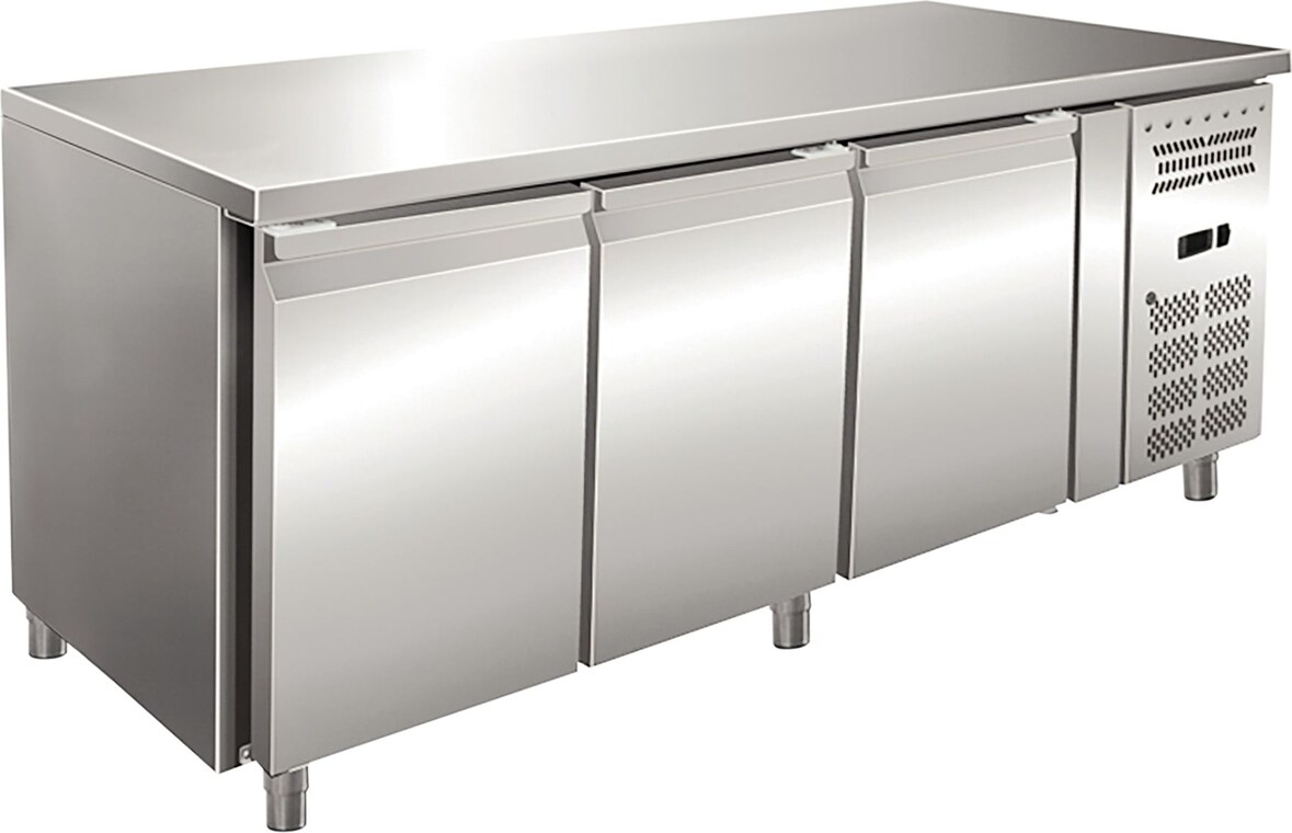 KLIMAITALIA Edelst.-Gefriertisch 3 belüfteten Türen. Thermo digital. T° -10°C/-20°C. Dim. (LxWxH) 179,5x60x86 cm. Mod. SNACK3100BT