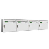 thumbnail of AL Briefkastensysteme 4 x Basic Wand Briefkasten RAL Farbe 9016 Verkehrs Weiss für Post A4, wetterfest, Artikelnummer: 431P4EA4P9016