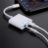 thumbnail of 2-in-1 Adapter für Apple iPhone – Laden & Musik hören gleichzeitig – 3,5 mm Klinke + Ladeanschluss – Kompakt & praktisch – Weiß