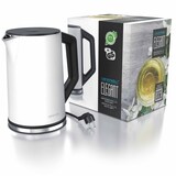 thumbnail of Arendo Wasserkocher 1,5 l 2200 W, Edelstahl, Doppelwand, Temperaturwahl 40 - 100°C mit Anzeige, weiß matt