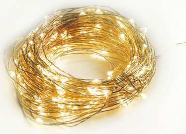 Catena luminosa filo di rame micro led per esterno - 180 Micro Led - Bianco - 3.3 Watt - Lunghezza 23 mt