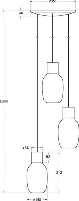 thumbnail of Lapo LED-Pendelleuchte Ø350 mm 36 W 3900 lm 3000 K dimmbar, Metall und cognacfarbenes Borosilikatglas, Schutzklasse 1 - 3768-47-365
