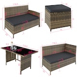 thumbnail of tectake Salotto in rattan con telaio in acciaio Barletta - naturale - 404399