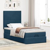 thumbnail of vidaXL Ottoman-Bett mit Matratzen & LEDs Dunkelblau 100x200 cm Samt