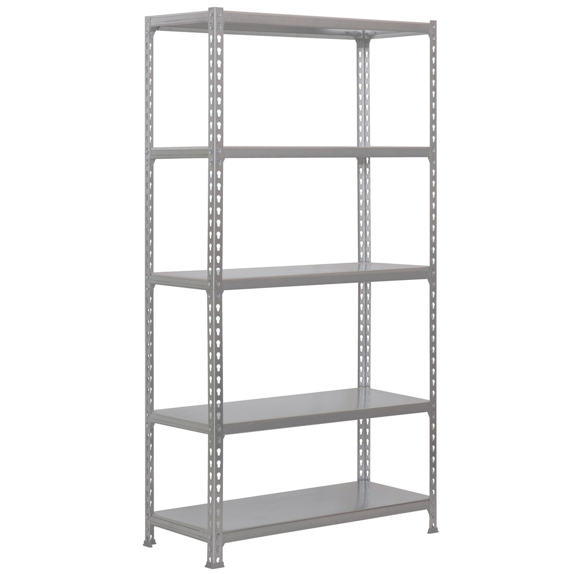 SimonRack Metallregal, 2000x1100x600 mm, 5 Ebenen, Metallboden, 180 kg Biegepunkt, Grau/Verzinkt - Simonclick