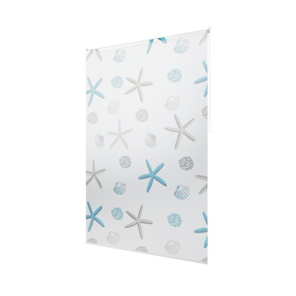 Basic Duschrollo 180x240 cm breit Modell Oceanic weiss Duschvorhang