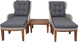 thumbnail of Tarrington House Set relax Kambuku, 2 persone, legno d'acacia/ PE rattan/ alluminio, 2 x poltrona, 2 x poggiapiedi, 1x tavolino, marrone / grigio