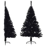 thumbnail of vidaXL Künstlicher Halb-Weihnachtsbaum mit Ständer Schwarz 150 cm PVC
