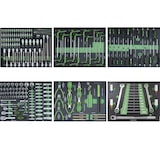 thumbnail of Werkstattwagen Premium plus bestückt 254tlg. 7 Schubladen Chrom Vanadium Werkzeug  abschließbar grün