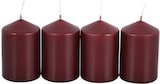 thumbnail of Adventskranzkerzen bordeaux 4er-Set Weihnachtskerze Stumpen Wachskerze 50x80mm