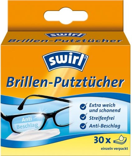 Swirl Feuchte Brillenputztücher Weiß 30 Stück
