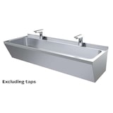 thumbnail of Combisteel wastafel met toebehoren en opstand van roestvrij staal 1200x425x165mm