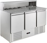 thumbnail of GastroHero Pizzatisch ECO 1365 mit Granit-Arbeitsplatte Kühltisch 3 Türen Pizza Vorbereitungstisch für 8x GN 1/6 Behälter 402L Edelstahl +2 bis +8 °C