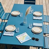 thumbnail of Ensemble table de terrasse et 8 chaises en métal bleu pacific  - Oviala