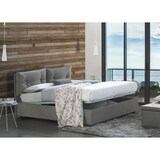 thumbnail of Dmora Letto matrimoniale Petra, Letto contenitore con rivestimento in tessuto, 100% Made in Italy, con materasso Cm 160x200 incluso, Grigio
