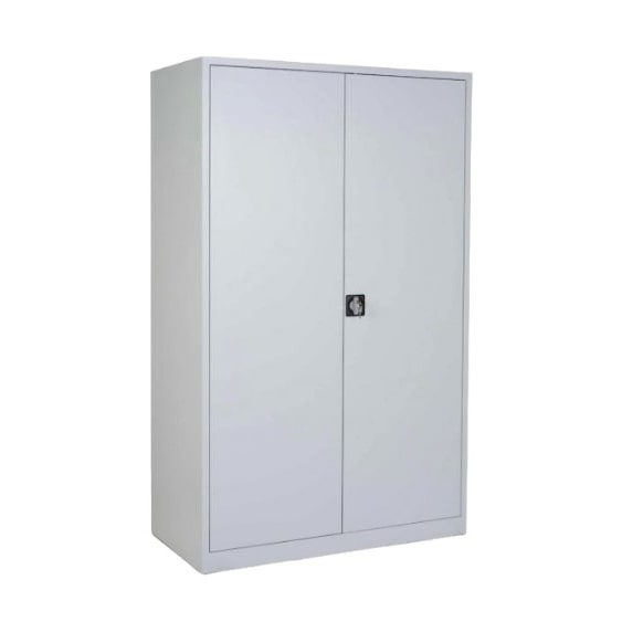 CEHA Stahlakten- und Werkstattschrank mit 100 cm Breite und 60 cm Tiefe verzinkte Fachböden mit Türen in RAL7035 (lichtgrau)