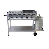 thumbnail of Profi-Gasgrill 5 flammig, fahrbar, mit 1/2 Rost und 1/2 Pfanne