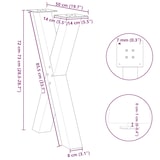 thumbnail of Helloshop26 - Juego de 2 patas para mesa de comedor en forma de X 50 x 72 cm con niveladores ajustables estilo moderno acero 02_0057242