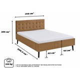 thumbnail of Polsterbett 140x200 Bettgestell Bett Doppelbett mit Kopfteil Ocker Made in Germany